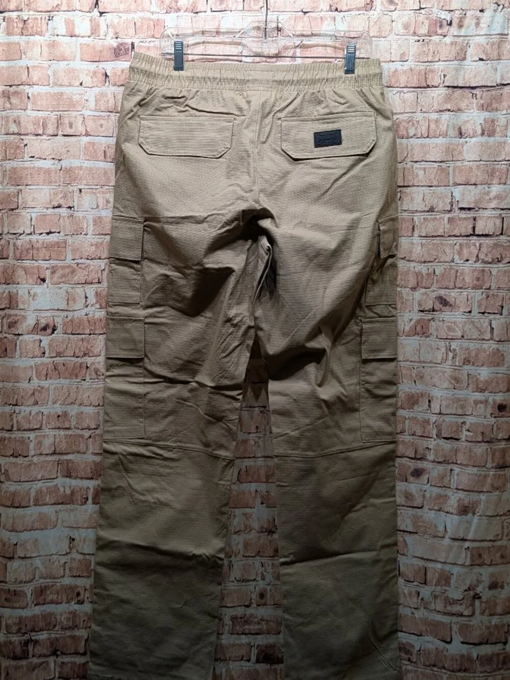 Dogg Supply by Snoop Dogg Beige Utility Cargo Pants Drawstring Waist Size Medium